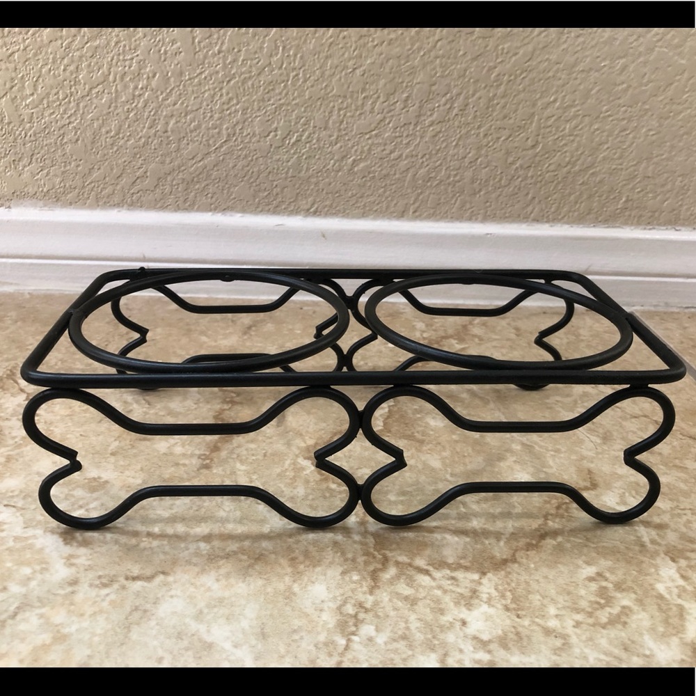 Black Metal Two Dig Bowl Holder ONLY